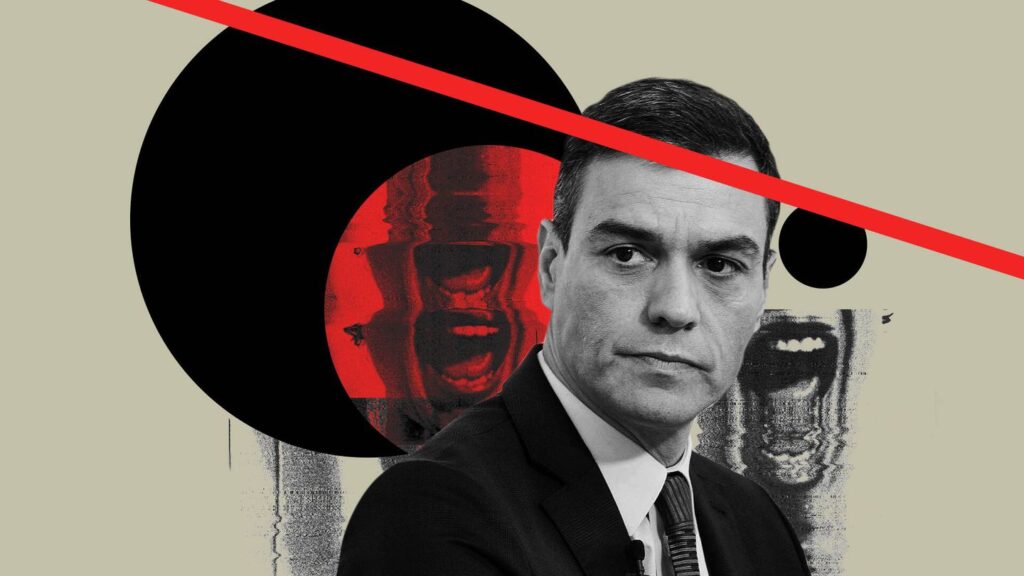Ilustración sobre el presidente Pedro Sánchez tomada de El Confidencial